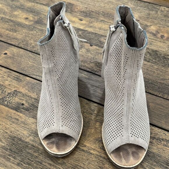 TOMS Majorca Peep-Toe Booties Heel -‎ Women's Size 6.5 - Picture 2 of 8